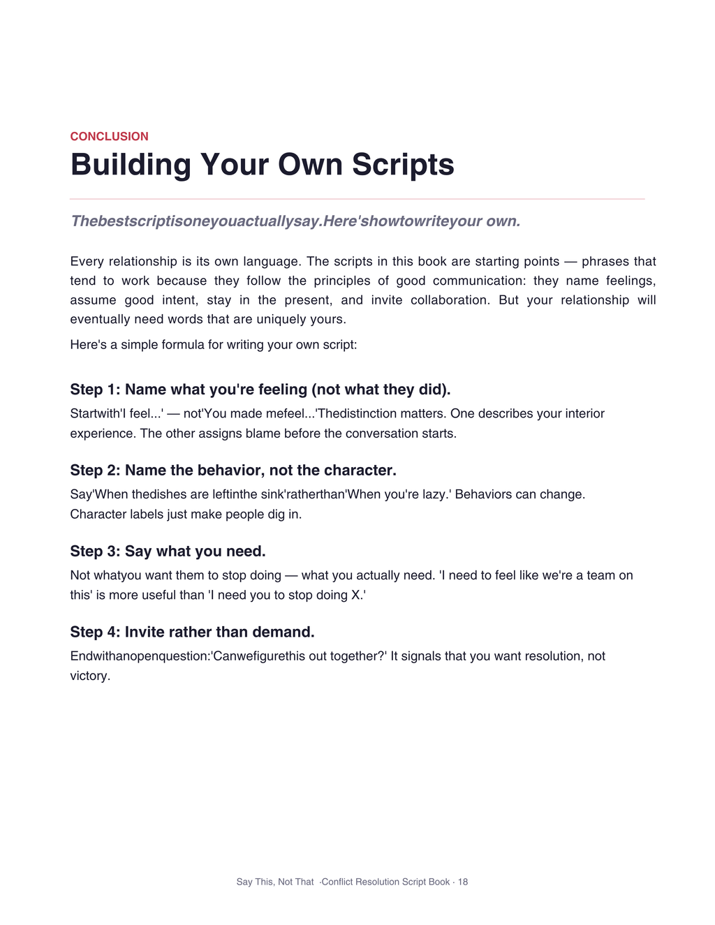 Say This, Not That: The Couples' Script Book